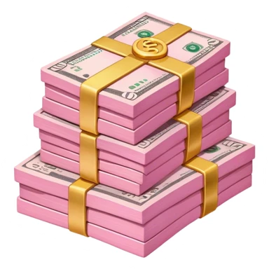pink stack of money sticker