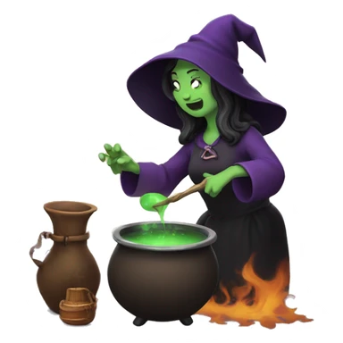 witch brewing a potion sticker