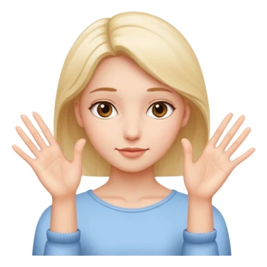 Girl with two hands in front no flowers and make them at different levels sticker