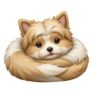 Morkie dog sleeping, curled up sticker