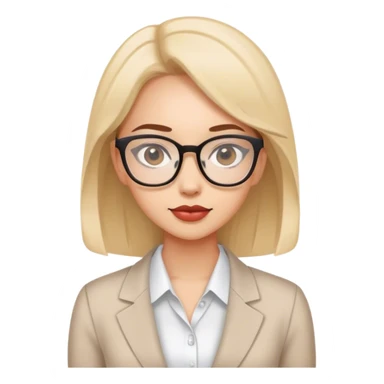 business girl ad eyeglass simple style sticker