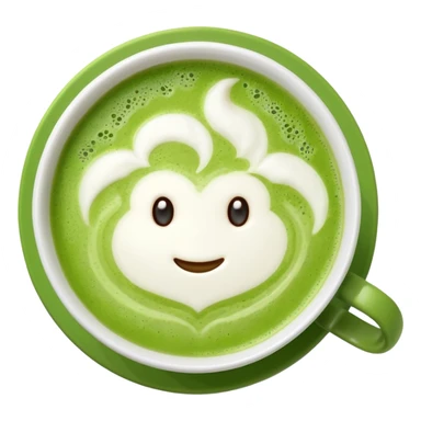 matcha latte top view sticker