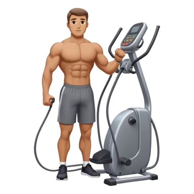 standing fit man cable-machine-exercise sticker