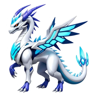 Modern Futuristic Kyurem-reshiram-dialga-Suicune-hybrid, full body sticker