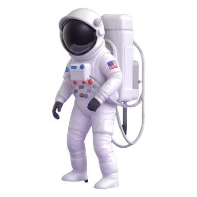 astronaut in white space suit with helmet, gloves and backpack on a planet surface sticker