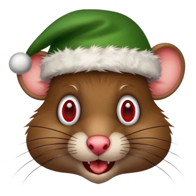 Crazy swamp  rat with Christmas hats sticker