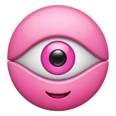 genera un emoji 3d en formato ios de un ojo con eyeliner rosa sticker