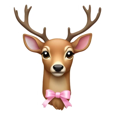 deer with light pink ribbon  sticker