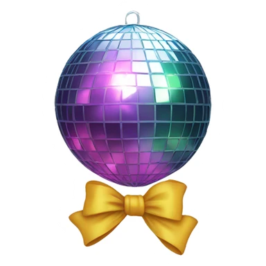 disco ball with bow sticker