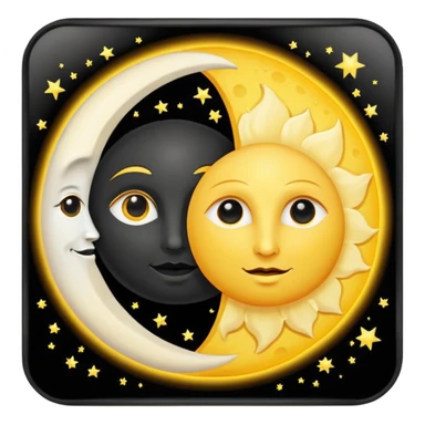 Sun and the moon solstice  sticker