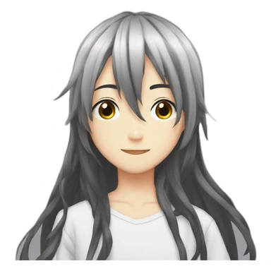 Anime boy black long hair sticker