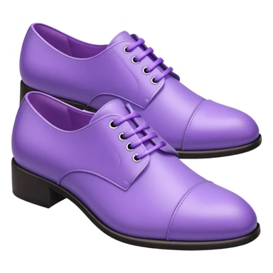 A 3D cartoon lavender-purple Formal shoes with soft texture,  and smooth reflections, isolated on plain background, Memoji-style. sticker
