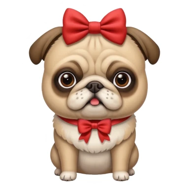 Pug com láço sticker