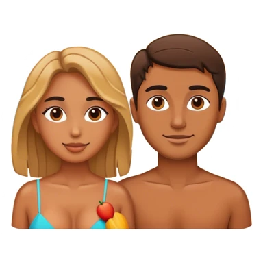 unos novios en la playa con atardecer  sticker