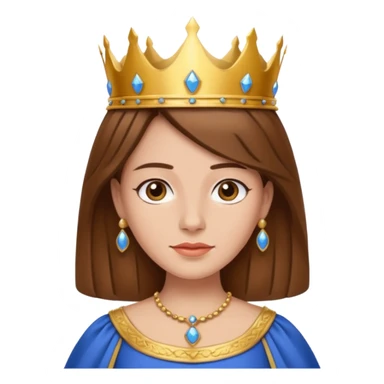A queen with brown hair called Dilo sticker