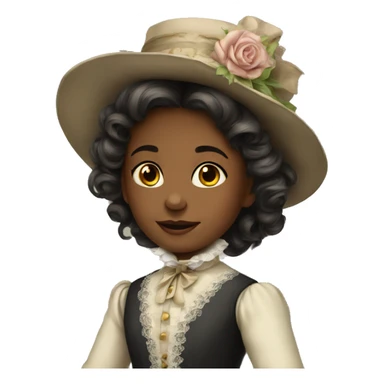 
young girl in 19th century costume sticker