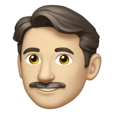 Nikolai Tesla in a Tesla sticker