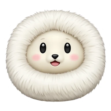 white round pillow made out of fur sticker