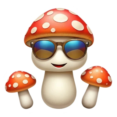 Mushrooms wearing sunglasses sticker