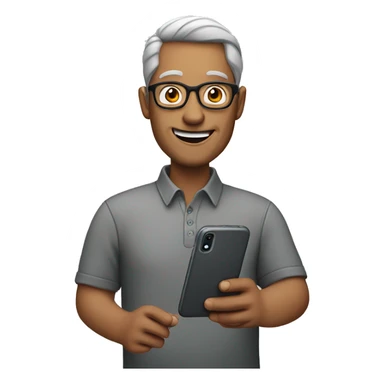 Middle age man with glasses speaking on cell phone sticker