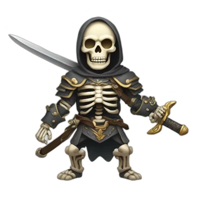 sword wielding skeleton sticker