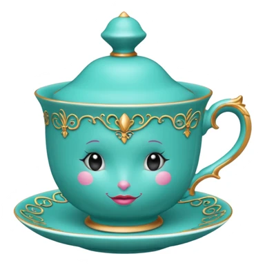 Madeleine Hatter inspired teal teacup sticker