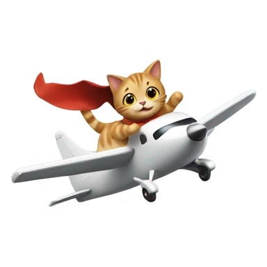 Cat flying a plane sticker