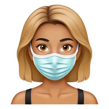 Mujer con mascarilla  sticker