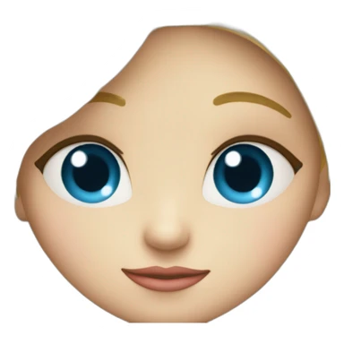 A blond boy with blue eyes who kisses a pretty blonde girl with blues eyes,  with a heart above their heads  sticker