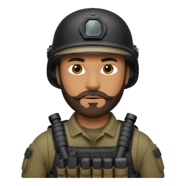 SWAT member with brown beard sticker