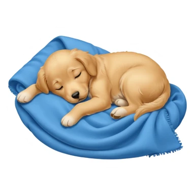golden retriever puppy sleeping with a blanket sticker
