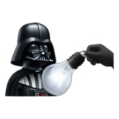 dark vader changing a light bulb sticker