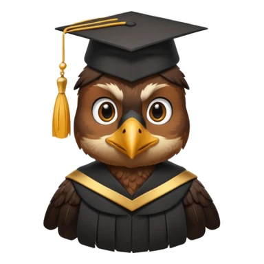 falcon with a black grad cap - semi realistic sticker