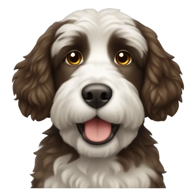 Newfypoo brown and white dog sticker