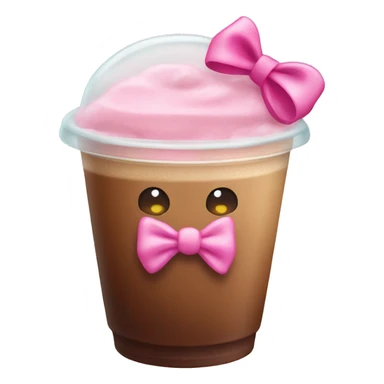 Iced coffe with a pink bow sticker