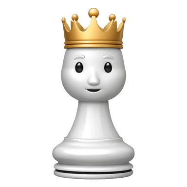 white plastic chess pieces, king sticker