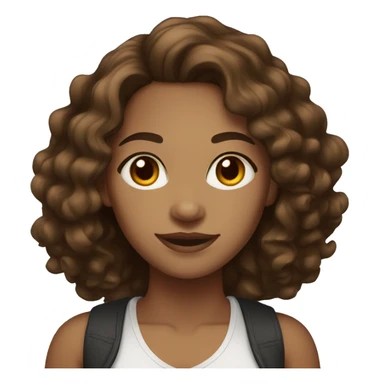 Light brown skin with dark brown curly hair and brown eyes woman sticker