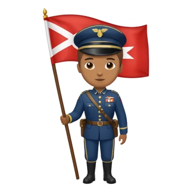 souldier caryying flag sticker