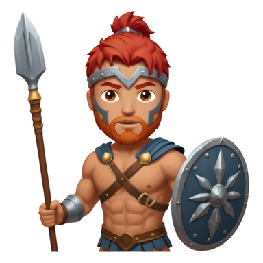 Gladiator with red hair and spear sticker