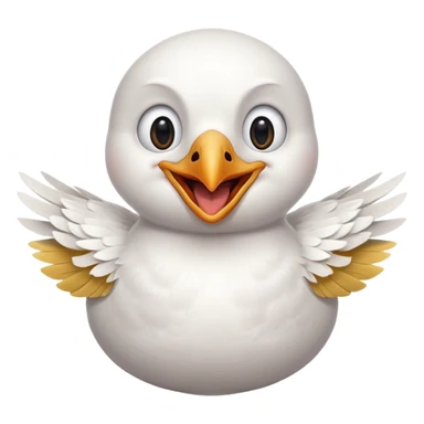 seagull laughing hard, simple, expressive sticker