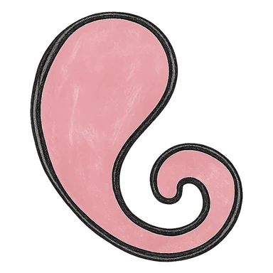 hand drawn outlined icon of a pink shape, no fill, thick lines sticker