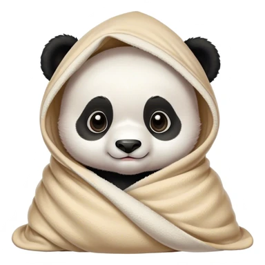 Disney-style cute baby panda in blanket sticker