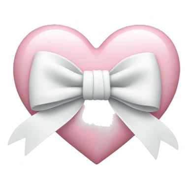 Pastel pink heart with white bow sticker