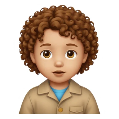 toddler with curly brown hair  sticker