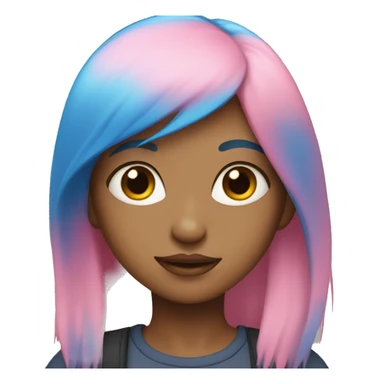 girl with blue hair and pink eyes sticker