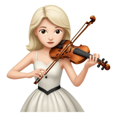 woman playing violin with white dress sticker