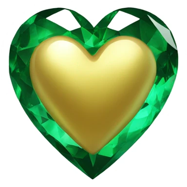 emerald gold glass heart sticker
