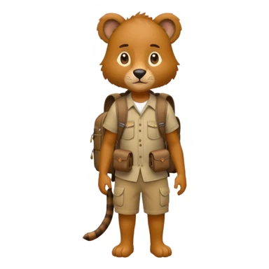  Safari Animal with Backpack  sticker