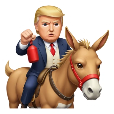 Donald trump fighting a mule sticker