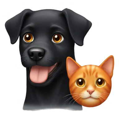 black dog and orange cat sticker